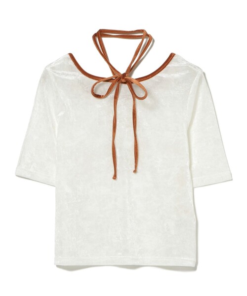 BEAMS HEART(ビームスハート)の「【7/16値下げ】チョーカー付き シアー ベロア Tシャツ(セットアイテム)(Tシャツ/カットソー・レディース・ホワイト系その他5/ブラウン/チャコールグレー・FREE)」の22枚目の写真