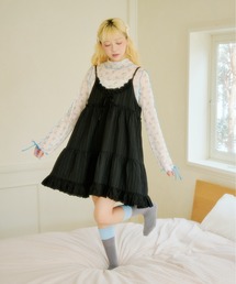 kutir（クティール）の「【着丈が選べる！】レース切り替えアソートキャミワンピース（ワンピース）」