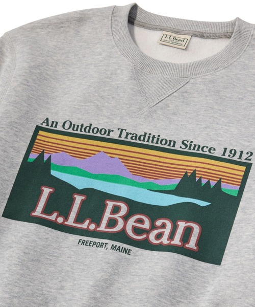 L.L.Bean（エルエルビーン）の「エッセンシャル・グラフィック・スウェットシャツ、クルーネック 米国フィット・レギュラー（スウェット・メンズ・グリーン/ヘザーグレー/ネイビー・SMALL/LARGE/MEDIUM）」の4枚目の写真