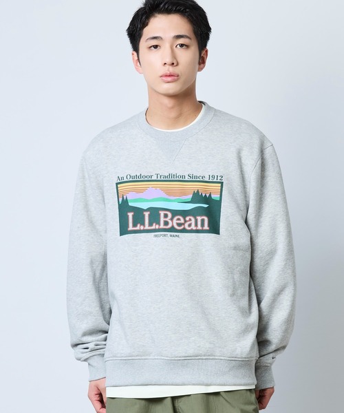 L.L.Bean(エルエルビーン)の「エッセンシャル・グラフィック・スウェットシャツ、クルーネック 米国フィット・レギュラー(スウェット・メンズ・グリーン/ヘザーグレー/ネイビー・SMALL/LARGE/MEDIUM)」の6枚目の写真