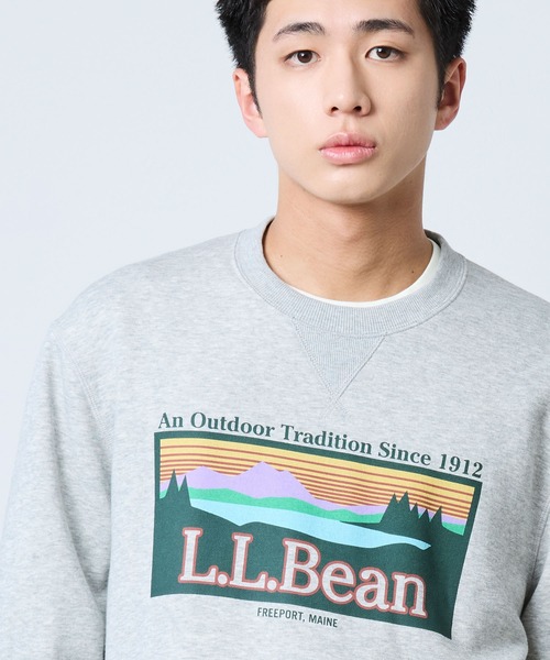 L.L.Bean(エルエルビーン)の「エッセンシャル・グラフィック・スウェットシャツ、クルーネック 米国フィット・レギュラー(スウェット・メンズ・グリーン/ヘザーグレー/ネイビー・SMALL/LARGE/MEDIUM)」の4枚目の写真