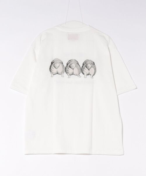 go slow caravan(ゴースローキャラバン)の「フェイスアニマル柄TEE(M1)(Tシャツ/カットソー・メンズ・ブラック系3/ブラック系1/グレー系1/キナリ/オートミール/グレー系3/グレー系2/ホワイト系2/ホワイト系1/ナチュラル/ホワイト系3/ブラック系2・MEDIUM/X-LARGE/LARGE)」の16枚目の写真