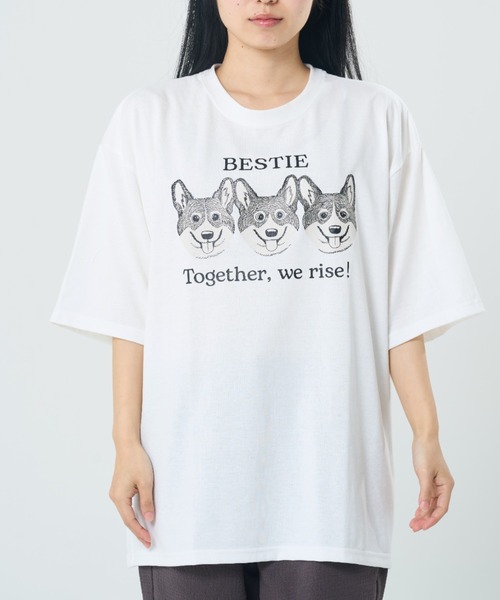 go slow caravan(ゴースローキャラバン)の「フェイスアニマル柄TEE(M1)(Tシャツ/カットソー・メンズ・ブラック系3/ブラック系1/グレー系1/キナリ/オートミール/グレー系3/グレー系2/ホワイト系2/ホワイト系1/ナチュラル/ホワイト系3/ブラック系2・MEDIUM/X-LARGE/LARGE)」の3枚目の写真