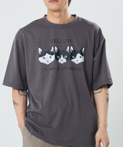 go slow caravan(ゴースローキャラバン)の「フェイスアニマル柄TEE(M1)(Tシャツ/カットソー・メンズ・ブラック系3/ブラック系1/グレー系1/キナリ/オートミール/グレー系3/グレー系2/ホワイト系2/ホワイト系1/ナチュラル/ホワイト系3/ブラック系2・MEDIUM/X-LARGE/LARGE)」の8枚目の写真