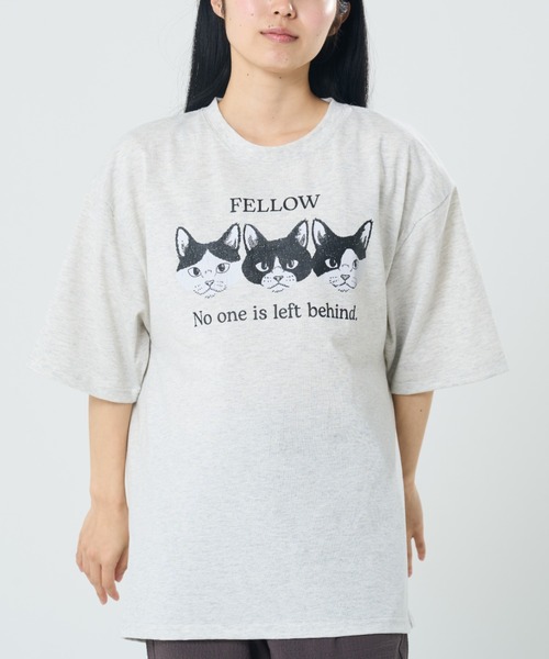 go slow caravan(ゴースローキャラバン)の「フェイスアニマル柄TEE(M1)(Tシャツ/カットソー・メンズ・ブラック系3/ブラック系1/グレー系1/キナリ/オートミール/グレー系3/グレー系2/ホワイト系2/ホワイト系1/ナチュラル/ホワイト系3/ブラック系2・MEDIUM/X-LARGE/LARGE)」の11枚目の写真