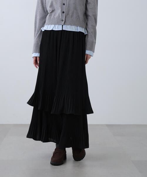 FREE'S MART（フリーズマート）の「消しプリーツティアードスカート（スカート・レディース・ホワイト/グレー/ブラック・MEDIUM/X-SMALL/SMALL）」の3枚目の写真