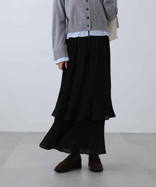 FREE'S MART（フリーズマート）の「消しプリーツティアードスカート（スカート・レディース・ホワイト/グレー/ブラック・MEDIUM/X-SMALL/SMALL）」の5枚目の写真