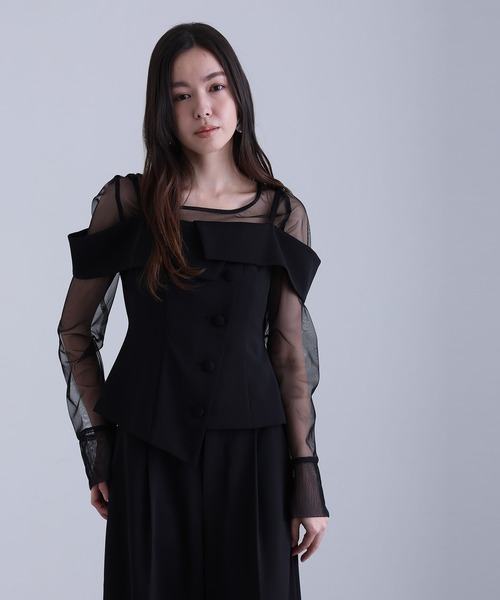 atlo(アトロ)の「オフショルダートップスワイドパンツセット ミモレ丈&ノースリーブ フォーマル セレモニー 結婚式 二次会 パンツドレス オケージョンドレス お呼ばれ 同窓会 成人式 (パンツドレス・レディース・ライトブラウン/チャコール/ブラック・L/M)」の5枚目の写真