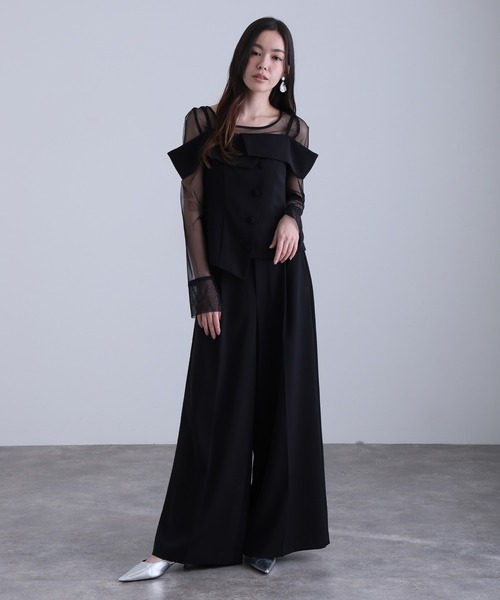 atlo（アトロ）の「オフショルダートップスワイドパンツセット ミモレ