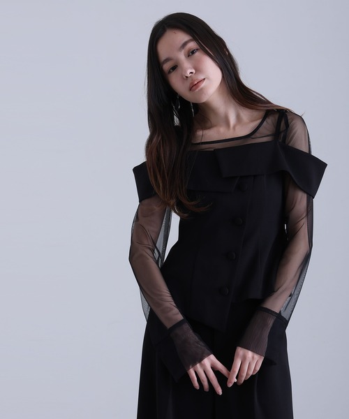 atlo(アトロ)の「オフショルダートップスワイドパンツセット ミモレ丈&ノースリーブ フォーマル セレモニー 結婚式 二次会 パンツドレス オケージョンドレス お呼ばれ 同窓会 成人式 (パンツドレス・レディース・ライトブラウン/チャコール/ブラック・L/M)」の11枚目の写真