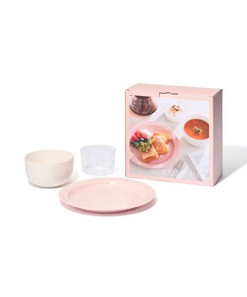 スターター3点セット モーニングタイム ピンク 食器 レンジ対応 食洗機
