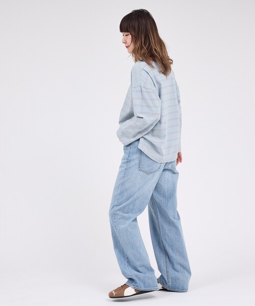 Rouge vif la cle（ルージュヴィフラクレ）の「【Le Melange/ル・メランジュ】マルチボーダーTee/8分袖/クルーネックTee【WEB限定】（Tシャツ/カットソー・レディース・レッド/サックスブルー・フリー）」の10枚目の写真