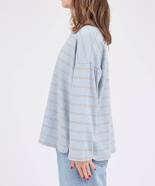 Rouge vif la cle（ルージュヴィフラクレ）の「【Le Melange/ル・メランジュ】マルチボーダーTee/8分袖/クルーネックTee【WEB限定】（Tシャツ/カットソー・レディース・レッド/サックスブルー・フリー）」の14枚目の写真