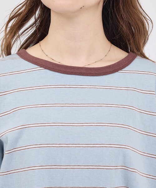 Rouge vif la cle（ルージュヴィフラクレ）の「【Le Melange/ル・メランジュ】マルチボーダーTee/8分袖/クルーネックTee【WEB限定】（Tシャツ/カットソー・レディース・レッド/サックスブルー・フリー）」の19枚目の写真