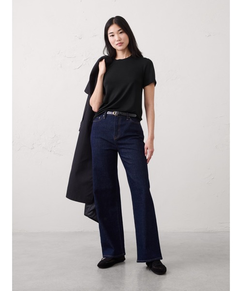 BANANA REPUBLIC FACTORY STORE(バナナリパブリック ファクトリーストア)の「BANANA REPUBLIC FACTORY STORE 日本限定 LUXE リュクスTシャツ(Tシャツ/カットソー・レディース・ネイビー/ホワイト/ブラック・S/XS/M/L)」の6枚目の写真