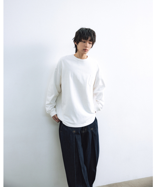 ANGLAN（アングラン）の「Essential Pocket Long Sleeve - White（Tシャツ/カットソー・メンズ・その他・1/2）」の5枚目の写真