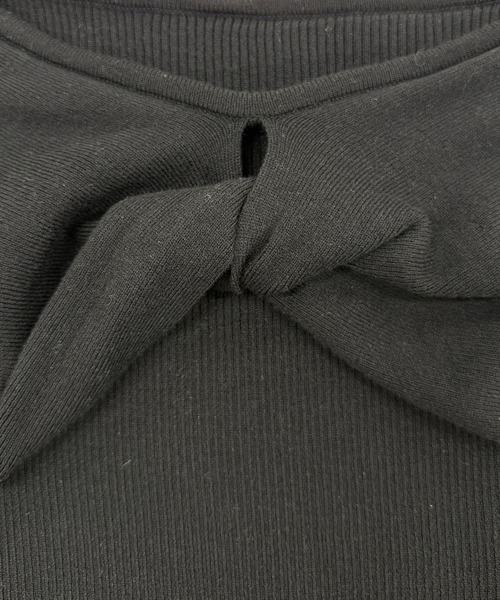 CHARME BY MICOLA（シャルムバイミコラ）の「フロントリボンオフショルダートップス（Tシャツ/カットソー・レディース・ブラック/アイボリー/ピンク・LARGE/MEDIUM）」の16枚目の写真