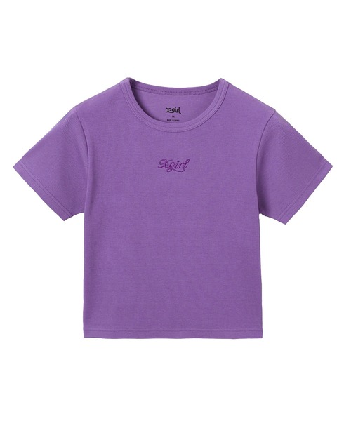 jump one ビッグロゴT(パープル) ONE POINT LOGO S/S BABY TEE（Tシャツ/カットソー）｜X-girl