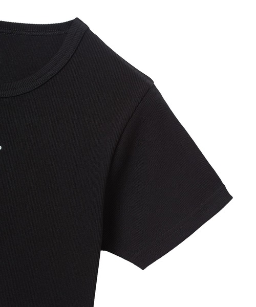 X-girl（エックスガール）の「ONE POINT LOGO S/S BABY TEE（Tシャツ/カットソー・レディース・ブラック/ホワイト/ピンク/ライトパープル・S/M）」の11枚目の写真