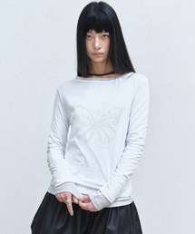 PIXEL BUTTERFLY GRAPHIC TOP_WHITE