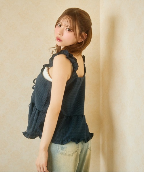TITTY&CO.(ティティーアンドコー)の「リボンフリルキャミトップス(キャミソール・レディース・ネイビー/ブラック/ホワイト・FREE)」の20枚目の写真