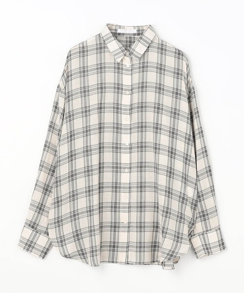 NICOLE white（ニコルホワイト）の「【セットアップ対応】チェックシャツ（シャツ/ブラウス・レディース・ネイビー/オフホワイト・FREE）」の16枚目の写真