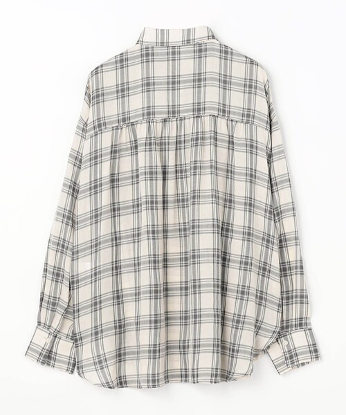 NICOLE white（ニコルホワイト）の「【セットアップ対応】チェックシャツ（シャツ/ブラウス・レディース・ネイビー/オフホワイト・FREE）」の18枚目の写真