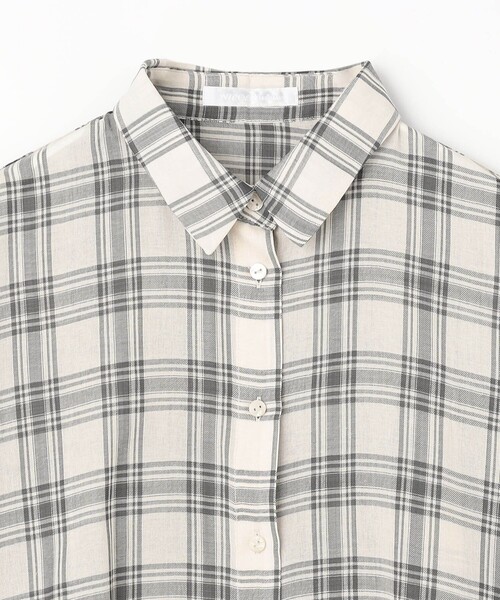 NICOLE white（ニコルホワイト）の「【セットアップ対応】チェックシャツ（シャツ/ブラウス・レディース・ネイビー/オフホワイト・FREE）」の19枚目の写真