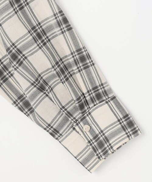 NICOLE white（ニコルホワイト）の「【セットアップ対応】チェックシャツ（シャツ/ブラウス・レディース・ネイビー/オフホワイト・FREE）」の20枚目の写真