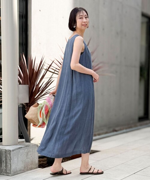 MICO COULIER（ミコクリエ）の「シアーデニムパネルワンピース（ワンピース・レディース・チャコールグレー/ネイビー/サックスブルー・38）」の10枚目の写真