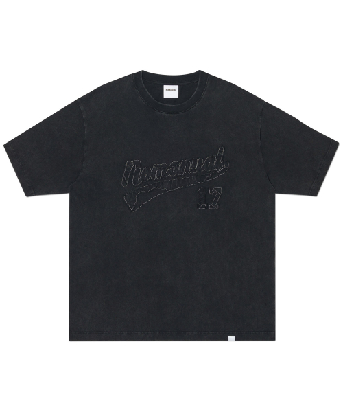 NOMANUAL(NOMANUAL)の「APPLIQUE T-SHIRT - WASHED BLACK(Tシャツ/カットソー・レディース・その他・MEDIUM/LARGE/SMALL)」の1枚目の写真