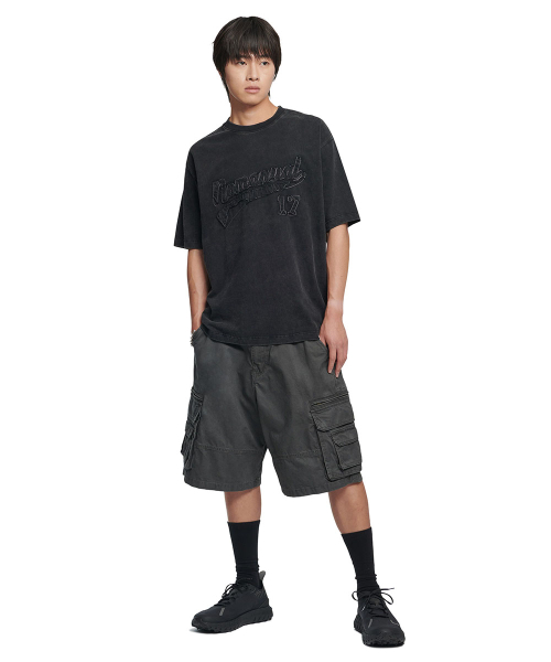 NOMANUAL(NOMANUAL)の「APPLIQUE T-SHIRT - WASHED BLACK(Tシャツ/カットソー・レディース・その他・MEDIUM/LARGE/SMALL)」の3枚目の写真