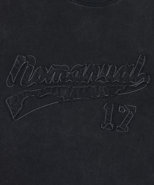 NOMANUAL(NOMANUAL)の「APPLIQUE T-SHIRT - WASHED BLACK(Tシャツ/カットソー・レディース・その他・MEDIUM/LARGE/SMALL)」の2枚目の写真