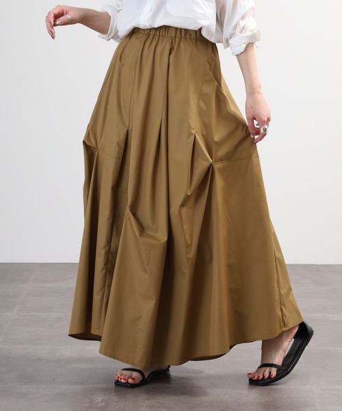 EGLANTINE(エグランティーヌ)の「EGLANTINE ロングスカート(スカート・レディース・キャメル/ブラック/カーキ・38)」の1枚目の写真