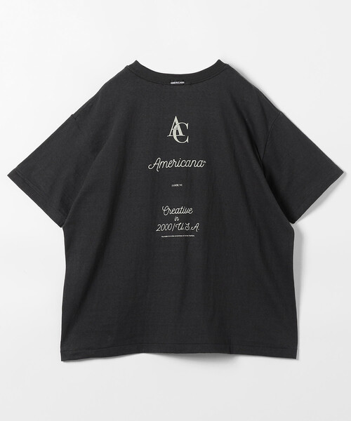 Americana/アメリカーナ ラフィー丸胴 プリントT（Tシャツ/カットソー
