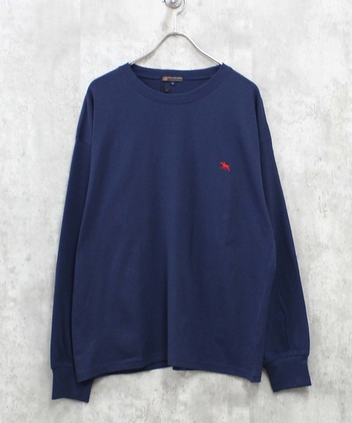 POLOCHAMPS(ポロチャンプス)の「POLOCHAMPS ポロチャンプスオーバーサイズ ロンT(PL44-100)(Tシャツ/カットソー・メンズ・ダークグリーン/杢グレー/オフホワイト/ブラック/チャコールグレー/ネイビー・XL/M/L)」の2枚目の写真