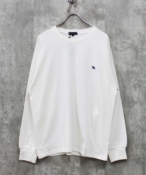 POLOCHAMPS(ポロチャンプス)の「POLOCHAMPS ポロチャンプスオーバーサイズ ロンT(PL44-100)(Tシャツ/カットソー・メンズ・ダークグリーン/杢グレー/オフホワイト/ブラック/チャコールグレー/ネイビー・XL/M/L)」の3枚目の写真