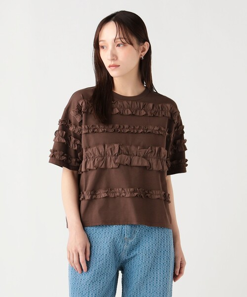 BEAMS HEART(ビームスハート)の「フル フリル Tシャツ(Tシャツ/カットソー・レディース・ブラック/ブラウン/オフホワイト・FREE)」の2枚目の写真