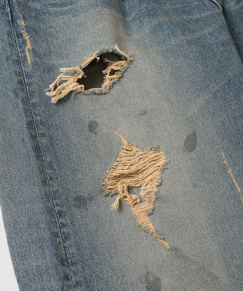 DAIRIKU(ダイリク)の「80Year Damage Wide Denim Pants(デニムパンツ・メンズ・インディゴブルー・29(M)/31(L))」の6枚目の写真