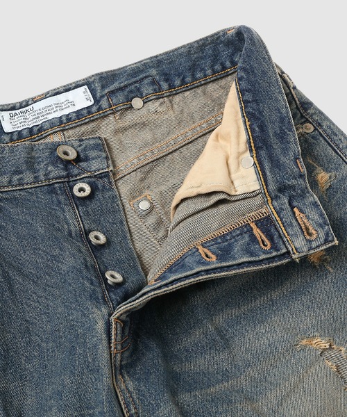 DAIRIKU(ダイリク)の「80Year Damage Wide Denim Pants(デニムパンツ・メンズ・インディゴブルー・29(M)/31(L))」の12枚目の写真
