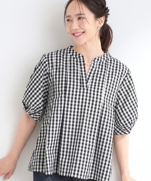 SHOO・LA・RUE(シューラルー)の「【高レビュー/洗濯後しわになりにくい/インせず着られる】自然に体型カバー 麻調ペプラムブラウス(シャツ/ブラウス・レディース・ブルー系その他/ブラック系1/ブルー系その他4/ライトベージュ/ブラウン系その他/ベージュ系その他5/グリーン系・04/03/02/01)」の2枚目の写真