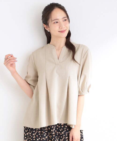 SHOO・LA・RUE(シューラルー)の「【高レビュー/洗濯後しわになりにくい/インせず着られる】自然に体型カバー 麻調ペプラムブラウス(シャツ/ブラウス・レディース・ブルー系その他/ブラック系1/ブルー系その他4/ライトベージュ/ブラウン系その他/ベージュ系その他5/グリーン系・04/03/02/01)」の18枚目の写真