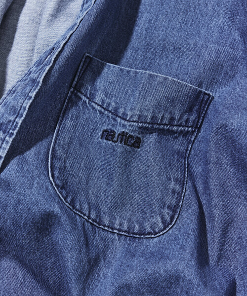NAUTICA(ノーティカ)の「NAUTICA/ノーティカ ヴィンテージライク デニム BDシャツ(シャツ/ブラウス・メンズ・ブラック/サックスブルー・LARGE/X-LARGE/MEDIUM)」の9枚目の写真