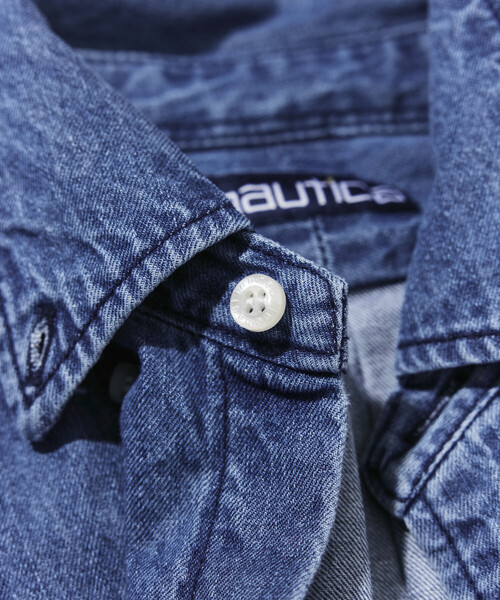 NAUTICA(ノーティカ)の「NAUTICA/ノーティカ ヴィンテージライク デニム BDシャツ(シャツ/ブラウス・メンズ・ブラック/サックスブルー・LARGE/X-LARGE/MEDIUM)」の6枚目の写真