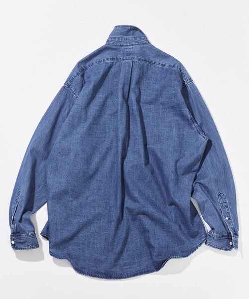 【 UNDICI·NOVE 日本製 】薄手 ブルー ウォッシュ デニム シャツ クロップドデニムシャツ【71521】日本製 | nineteen bloom color
