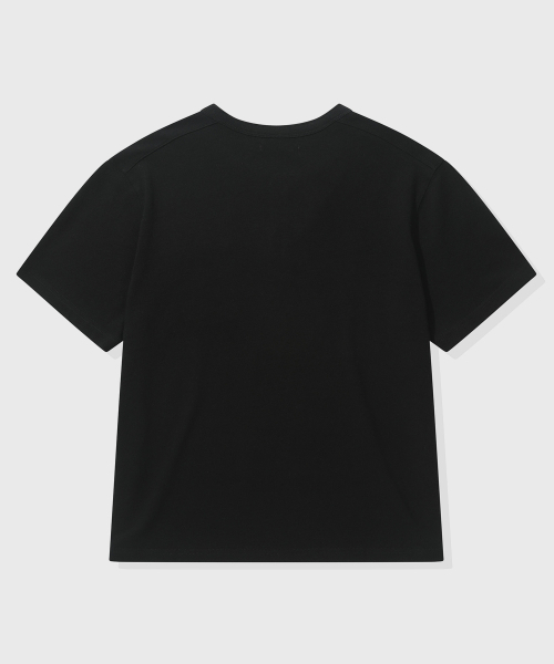 KIIMUIR（キミュア）の「[クロップ] ヘビーコットンロールアップヘンリーネック半袖Tシャツ_ブラック（Tシャツ/カットソー・メンズ・ブラック・MEDIUM/LARGE/X-LARGE）」の3枚目の写真