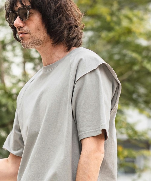 CAMBIO(カンビオ)の「mt10481- フェイクレイヤードTシャツ(Tシャツ/カットソー・メンズ・グレー/ホワイト/ブラック・XL/L/M)」の6枚目の写真