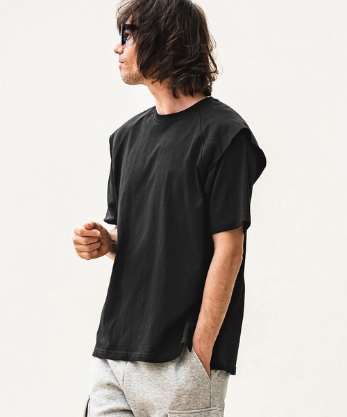 CAMBIO(カンビオ)の「mt10481- フェイクレイヤードTシャツ(Tシャツ/カットソー・メンズ・グレー/ホワイト/ブラック・XL/L/M)」の16枚目の写真