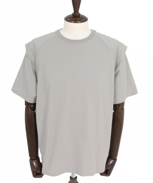 CAMBIO(カンビオ)の「mt10481- フェイクレイヤードTシャツ(Tシャツ/カットソー・メンズ・グレー/ホワイト/ブラック・XL/L/M)」の22枚目の写真