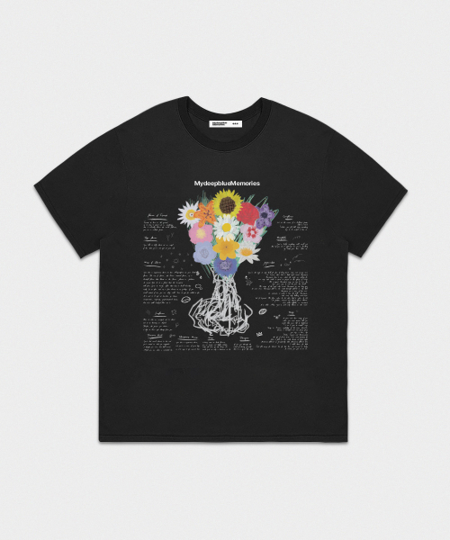 mydeepbluememories(マイディープブルーメモリーズ)の「MM TWELVE FLOWER T-Shirts (Black)(Tシャツ/カットソー・レディース・ブラック・SMALL/LARGE)」の1枚目の写真